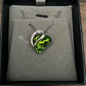 Peridot heart necklace. Never worn. Gold plated. 18KRPG “Rolled Gold Plate”